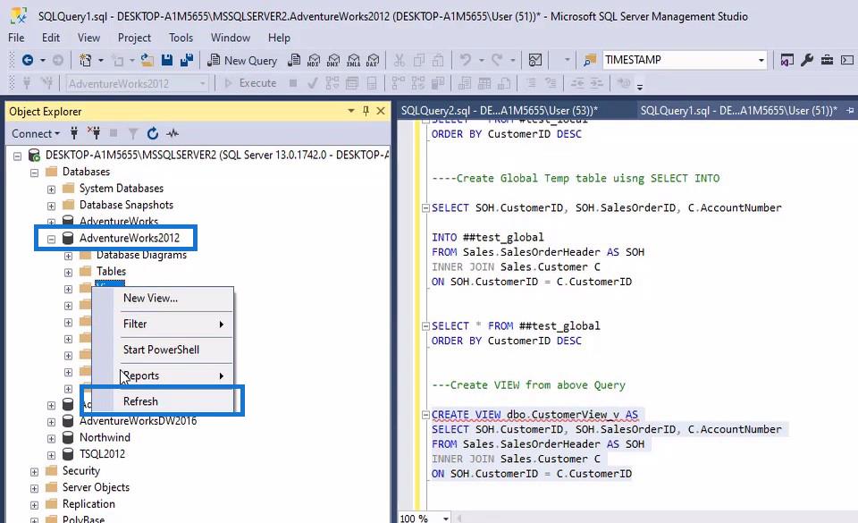 LuckyTemplates 用戶的 SQL 臨時表和視圖