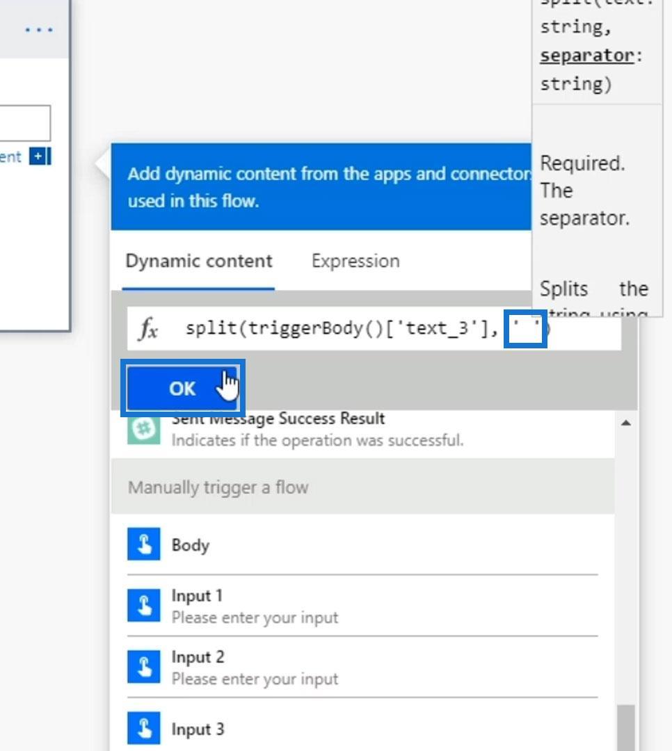 Power Automate Split Function et baies