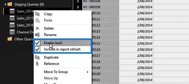 ตัวแก้ไข Power Query: Staging Query