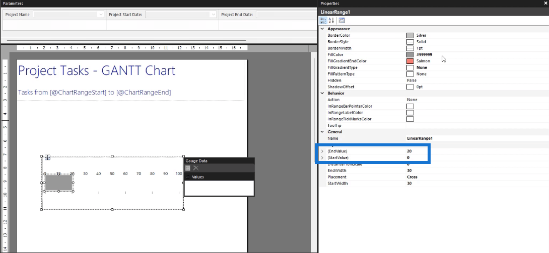 Creați o diagramă Gantt în LuckyTemplates Report Builder