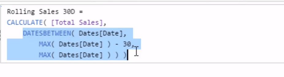 Calcular totais contínuos usando DATESBETWEEN no LuckyTemplates