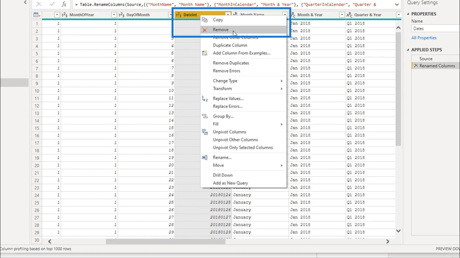 Création d'une table de dates dans LuckyTemplates