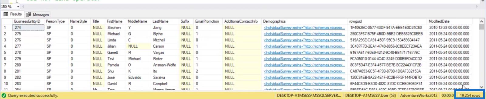 Filtrer dans SQL en utilisant IN, NOT IN, LIKE et NOT LIKE