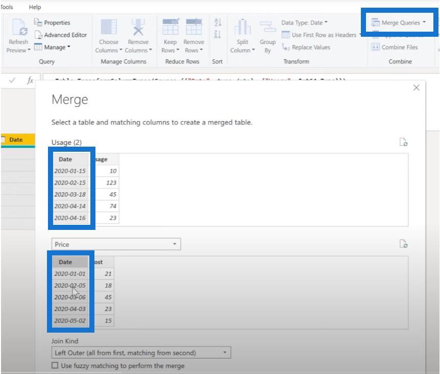 Power Query : comment fusionner des tables avec différentes colonnes