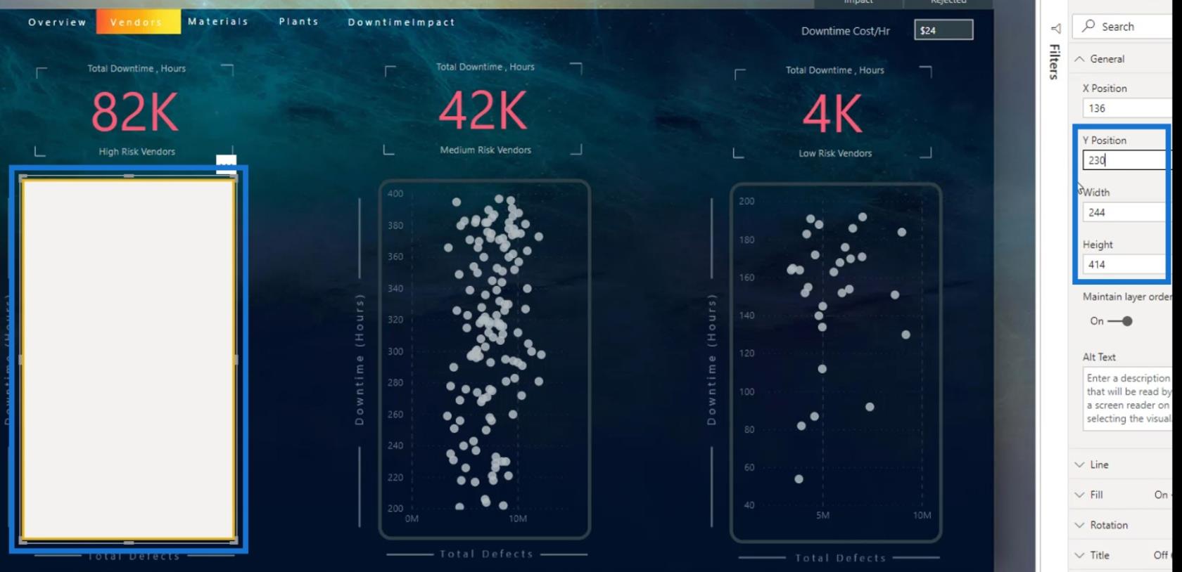 Gráfico de dispersão do LuckyTemplates: formatação condicional