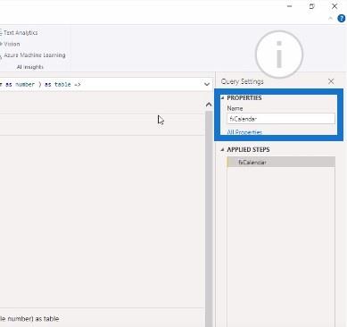 Table de dates étendue Fonction Power Query M