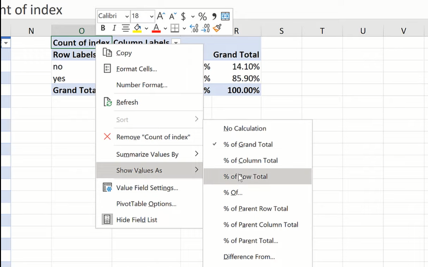 Excel 中的比例和頻率表