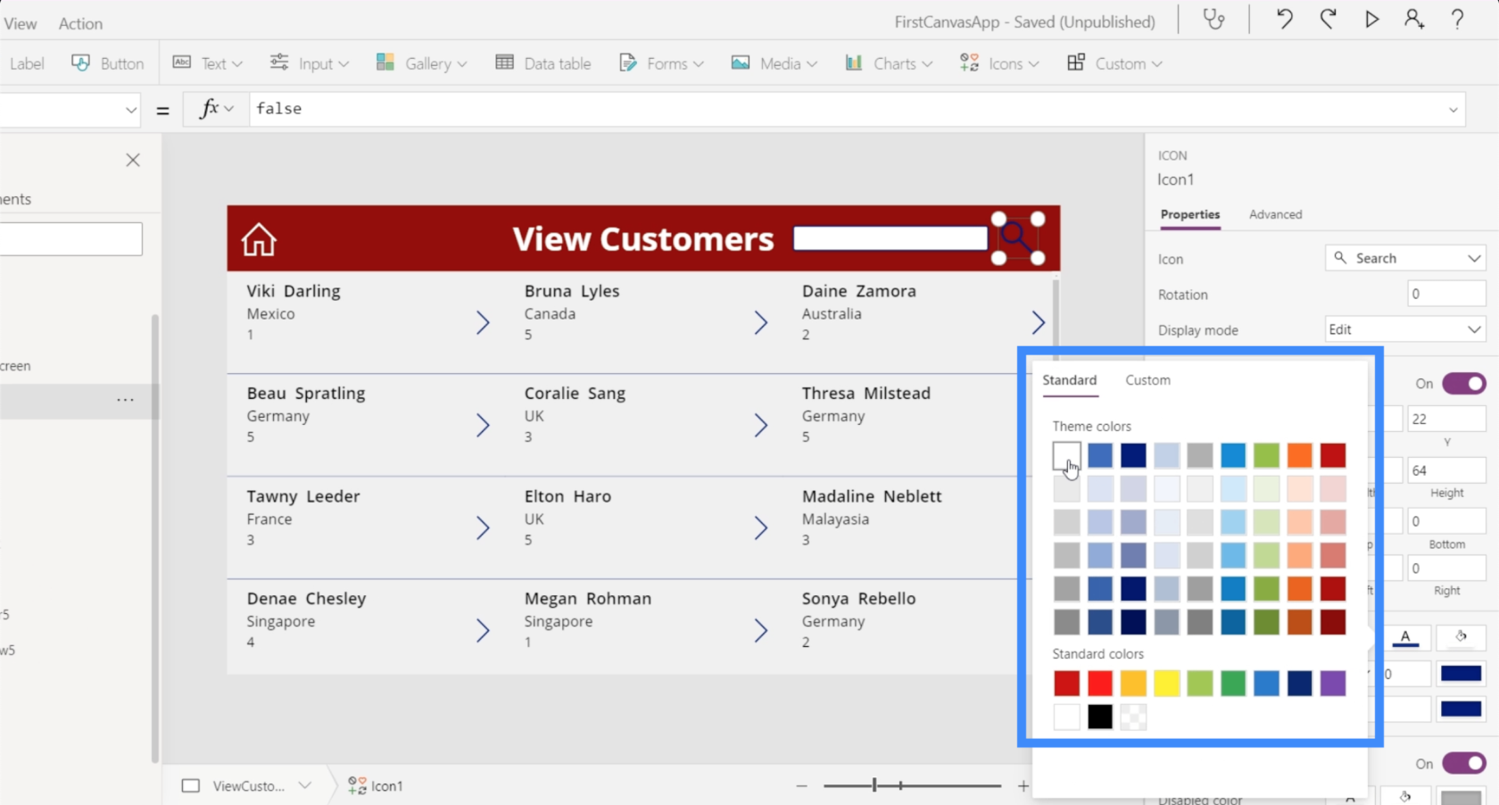 PowerApps 搜索字段：如何添加和自定義