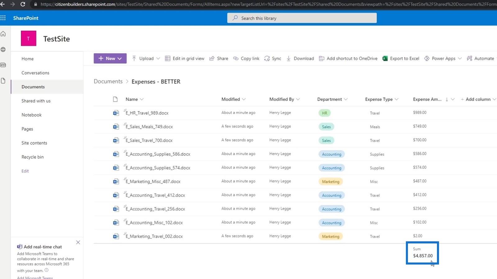 使用列在 SharePoint 中添加元數據