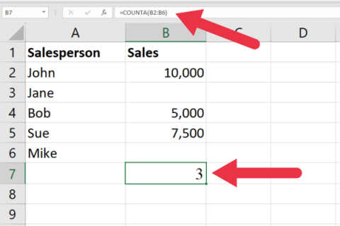 如何在 Excel 中計算非空白單元格的 5 種方法：逐步