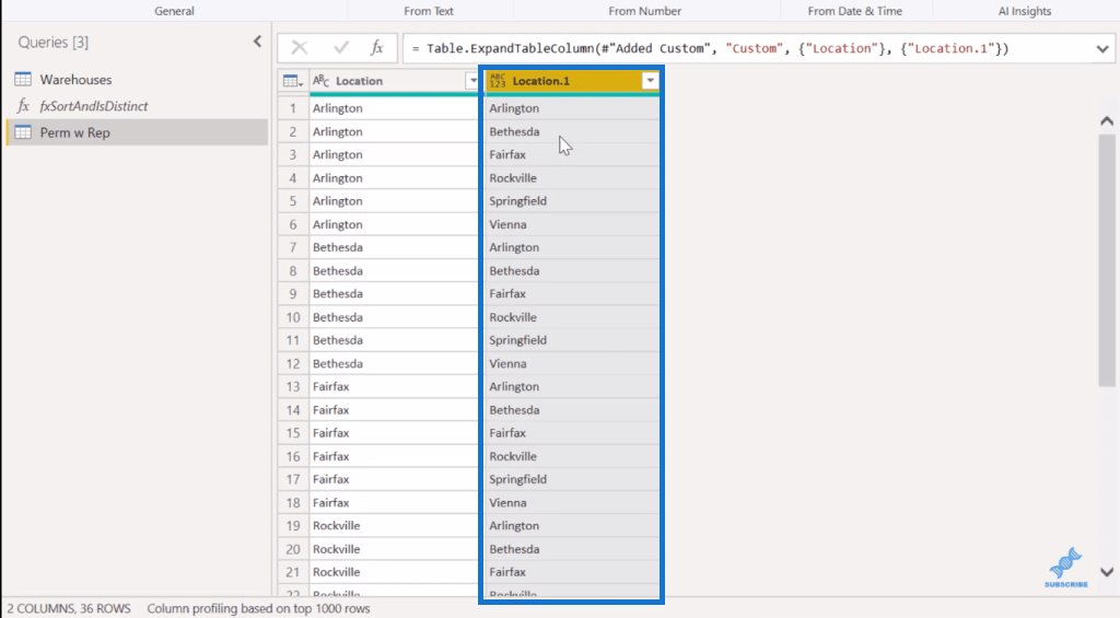 在 LuckyTemplates 中使用 Power Query 進行組合分析