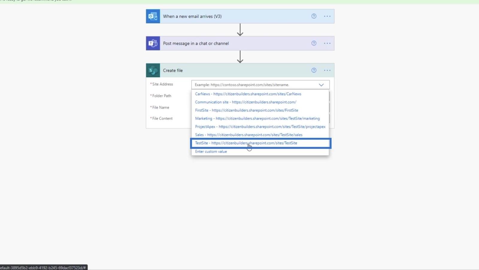 MS Flow : comment télécharger dans SharePoint par e-mail