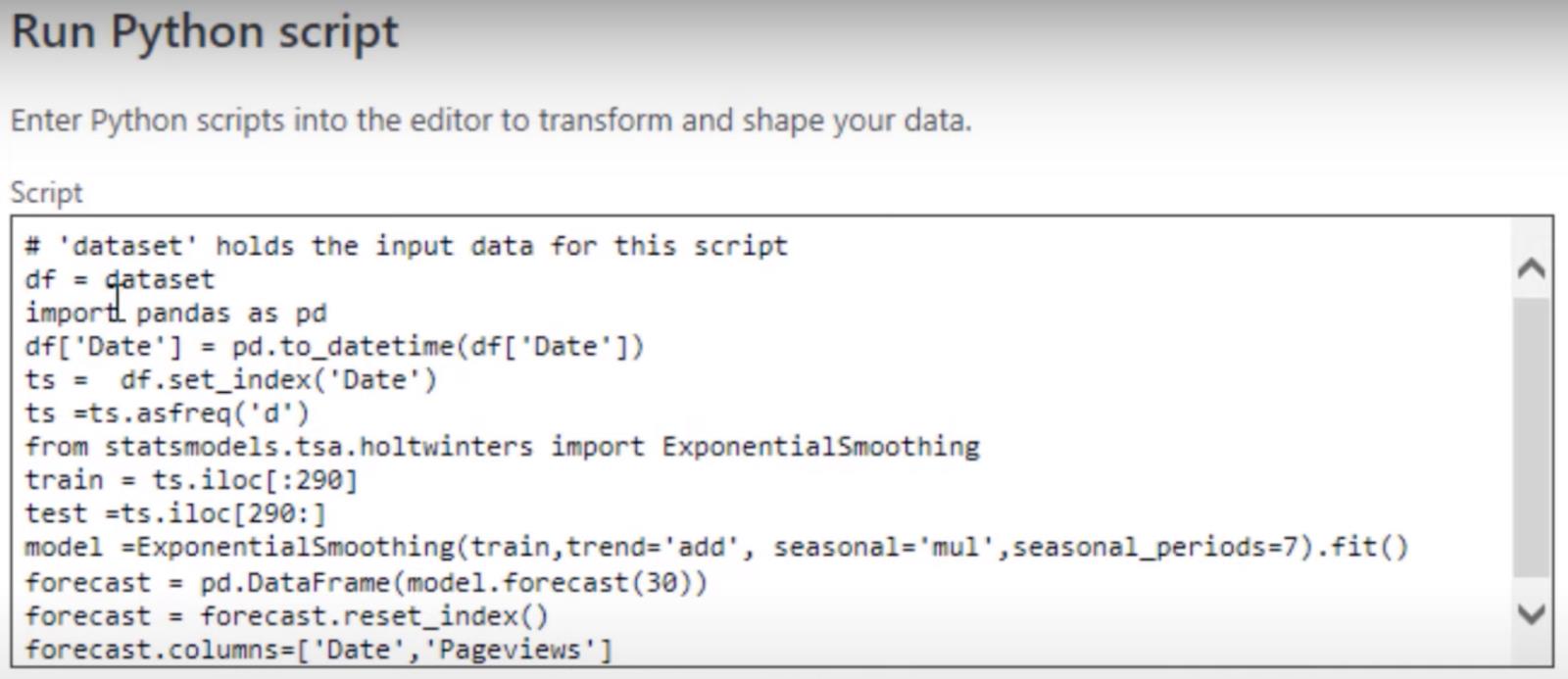 Modèle de prévision LuckyTemplates à l'aide de Python