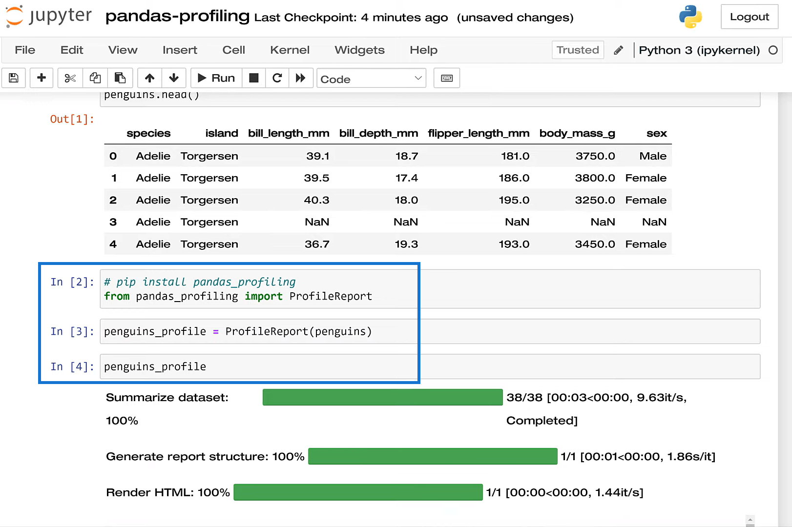 Ensembles de données dans Pandas avec ProfileReport() |  Python dans LuckyTemplates