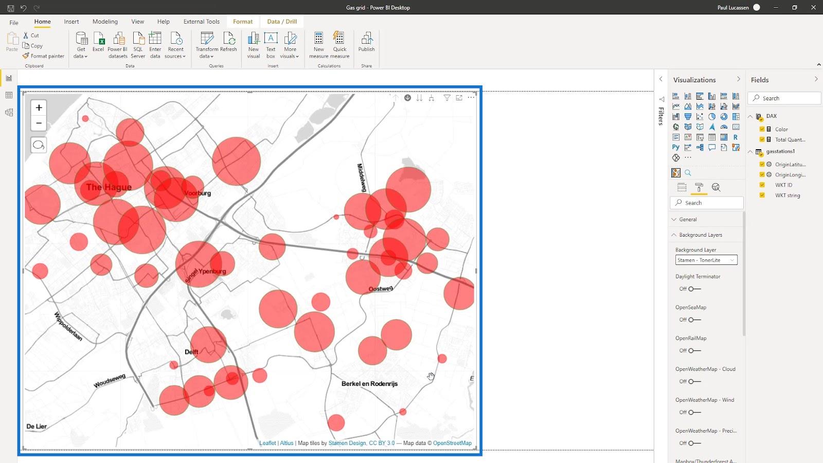 Visual do mapa de ícones do LuckyTemplates: strings WKT