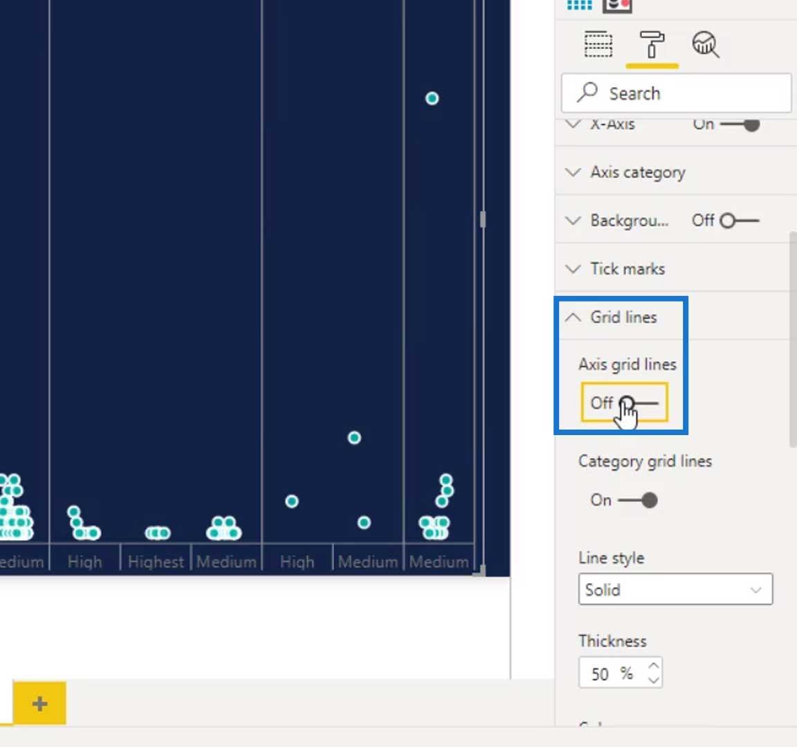 Gráficos de plotagem de pontos no LuckyTemplates: visualização personalizada