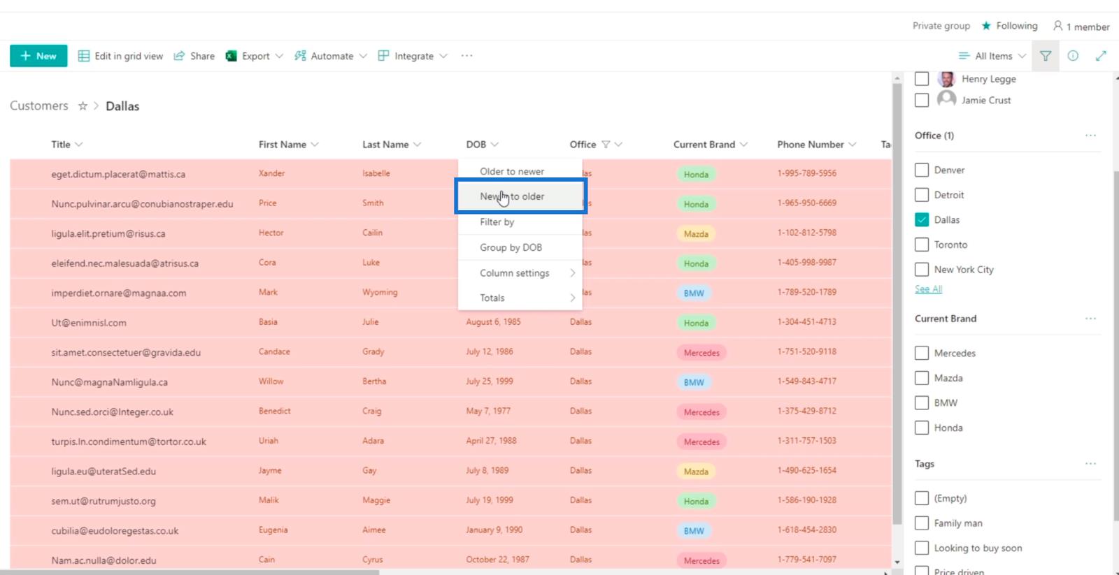 Tutorial de formatare a listei SharePoint