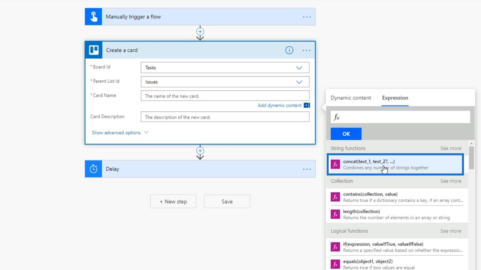 Microsoft Power Automate의 워크플로 입력