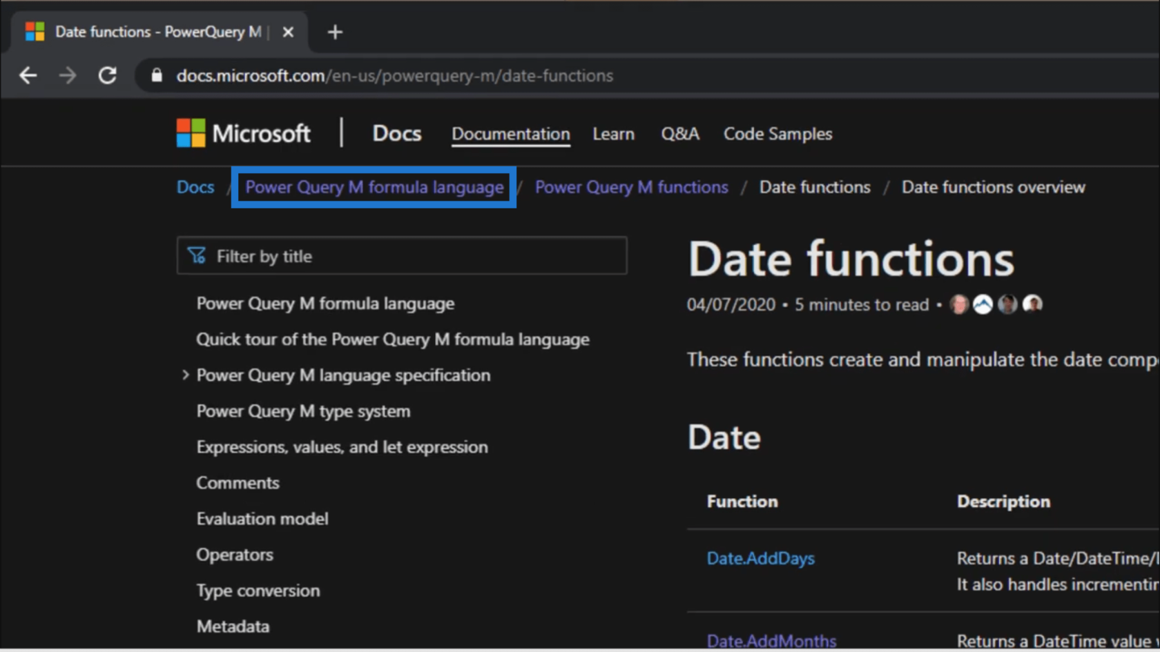 Configuration d'une date de début et d'une date de fin dynamiques pour les tables de dates Power Query