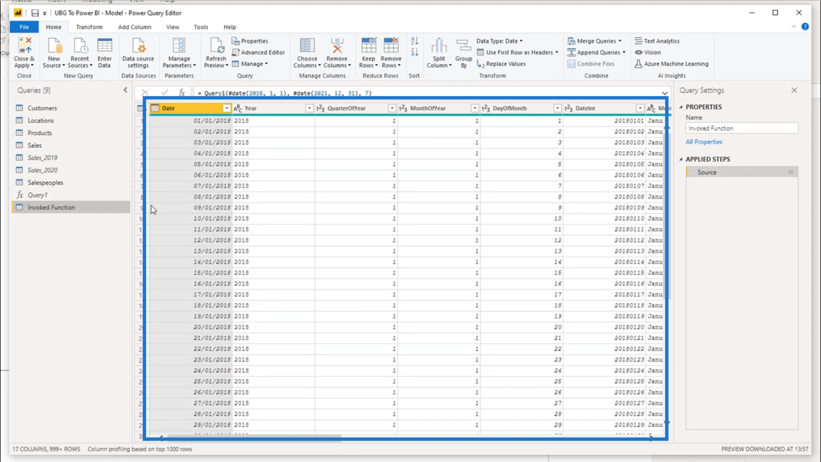 Création d'une table de dates dans LuckyTemplates