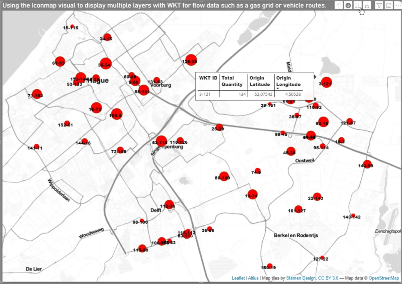 Visual do mapa de ícones do LuckyTemplates: strings WKT