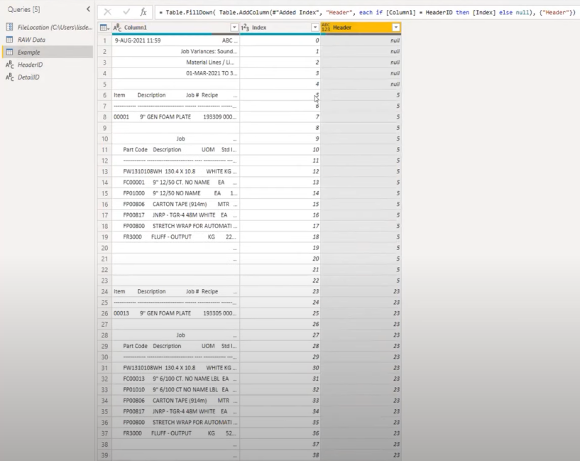 Tutoriel Microsoft Power Query sur la résolution des problèmes de largeur de colonne fixe mixte