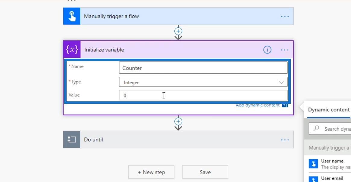 Faire jusqu'au contrôle de boucle dans Power Automate