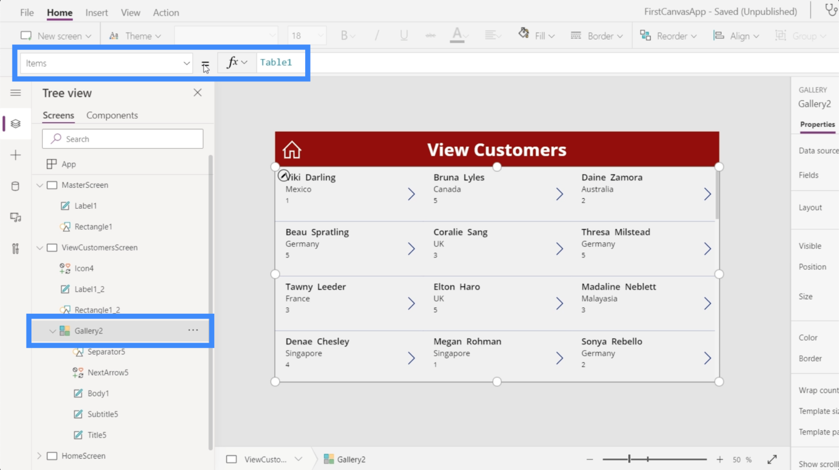 PowerApps 搜索字段：如何添加和自定義