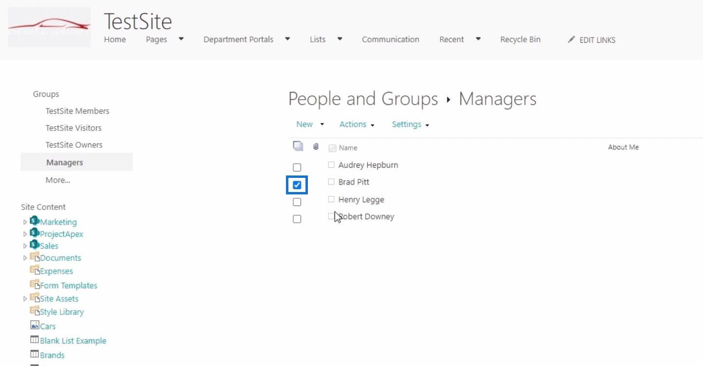 Personnalisation de la demande d'accès au site SharePoint