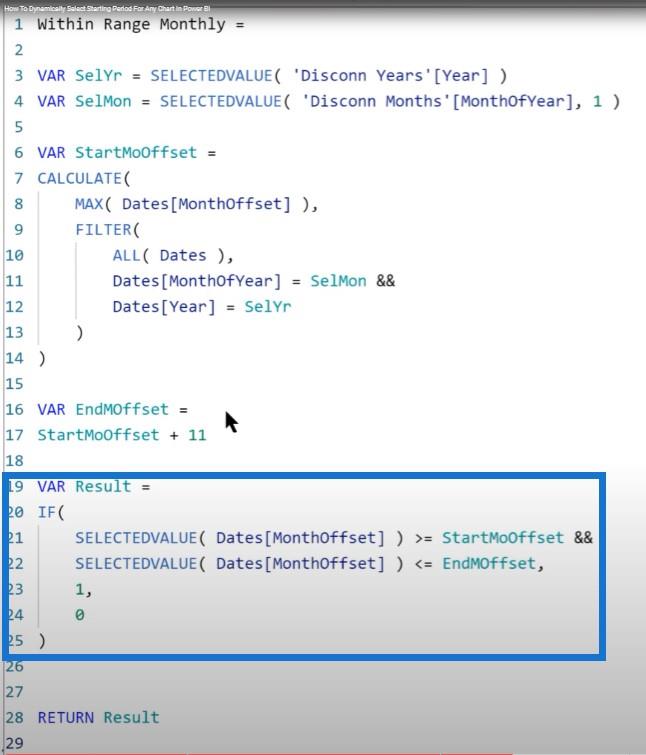 Time Intelligence In DAX : comment sélectionner dynamiquement la période de démarrage