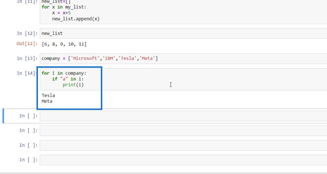 LuckyTemplates 中的 Python 列表和 For 循環