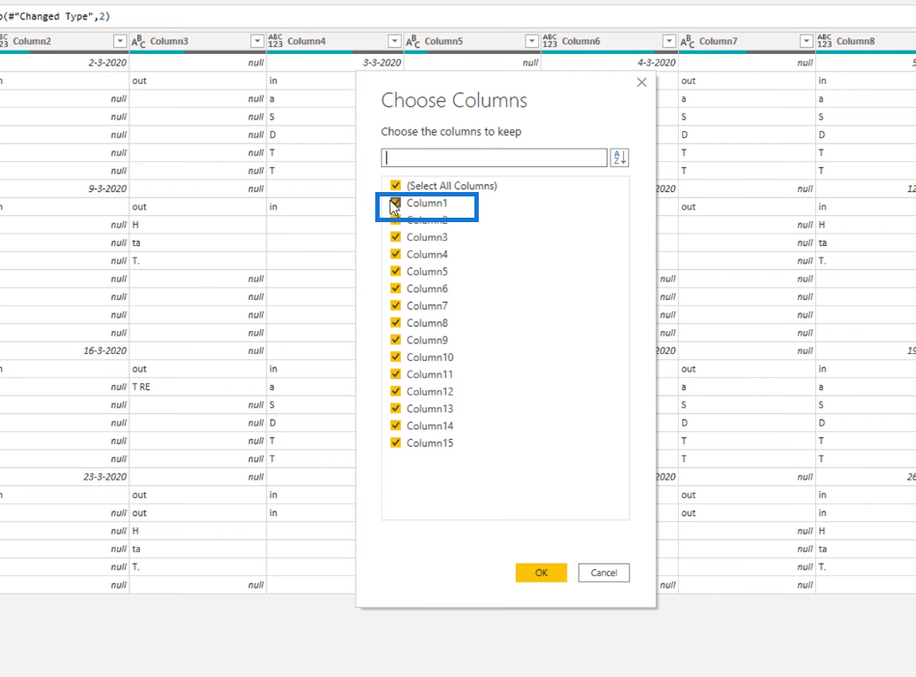 Transformer la disposition du type de calendrier en format tabulaire dans LuckyTemplates à l'aide de l'éditeur de requête