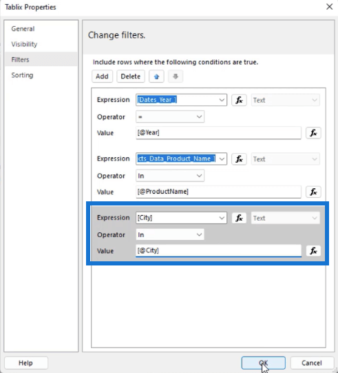 Utiliser des paramètres en cascade pour filtrer les données dans le générateur de rapports LuckyTemplates