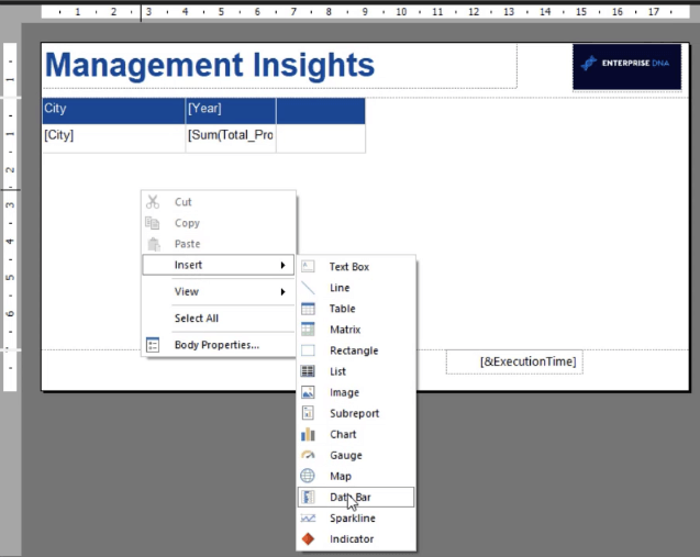 So formatieren Sie ein SSRS Report Builder-Datenbalkendiagramm