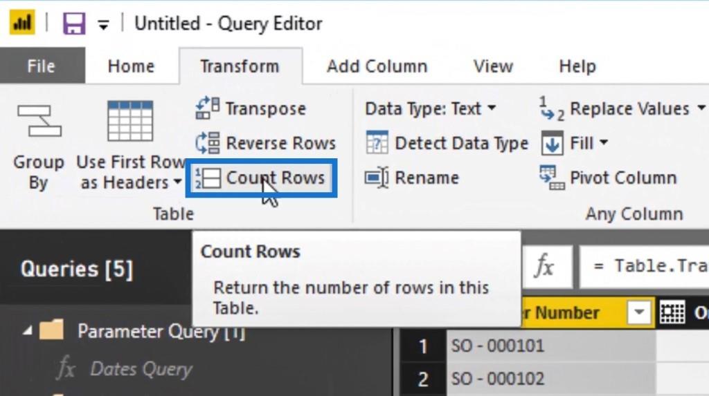 Editor de interogări LuckyTemplates: Transformări de rânduri și coloane