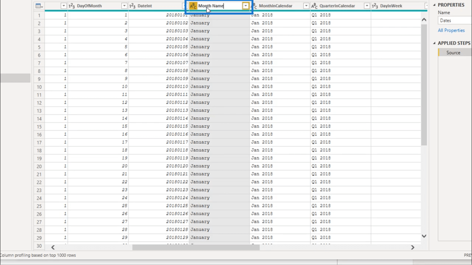 Création d'une table de dates dans LuckyTemplates