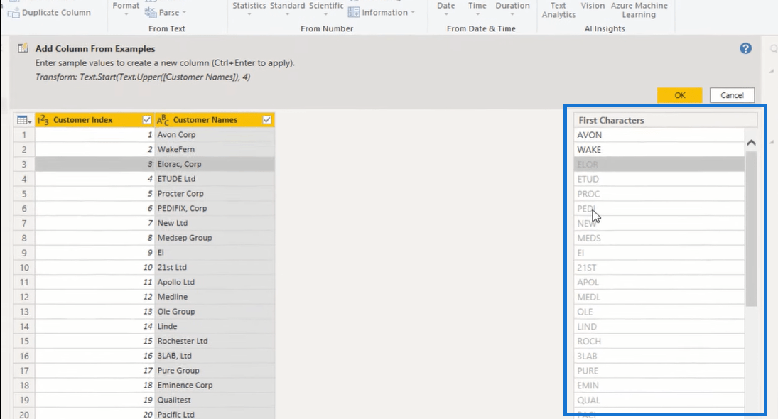 Colonne à partir d'exemples LuckyTemplates - Tutoriel Power Query