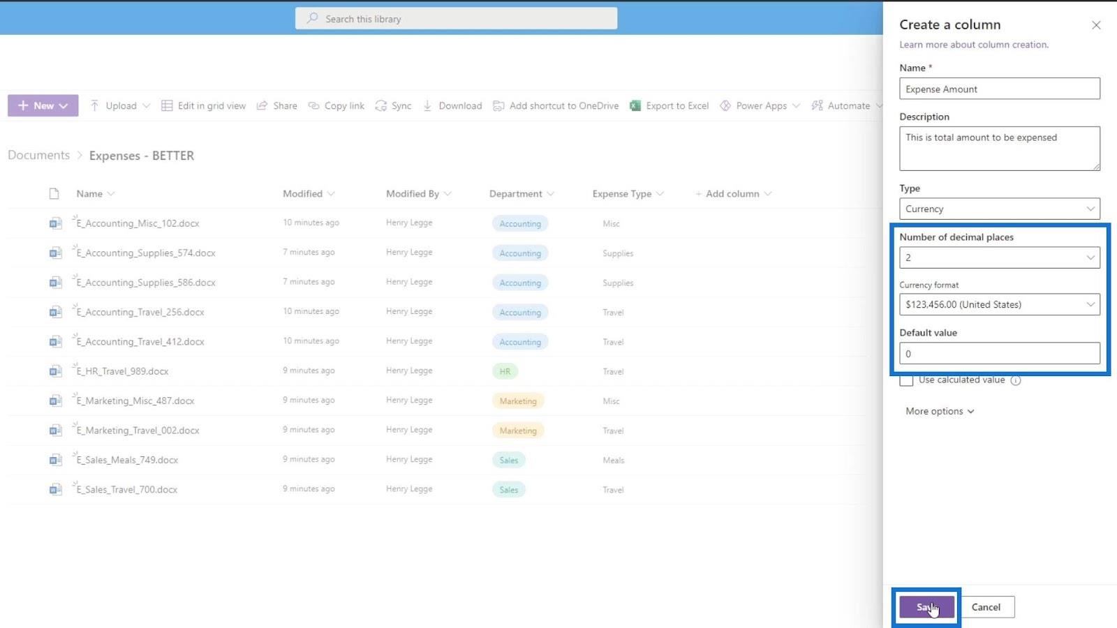 使用列在 SharePoint 中添加元數據