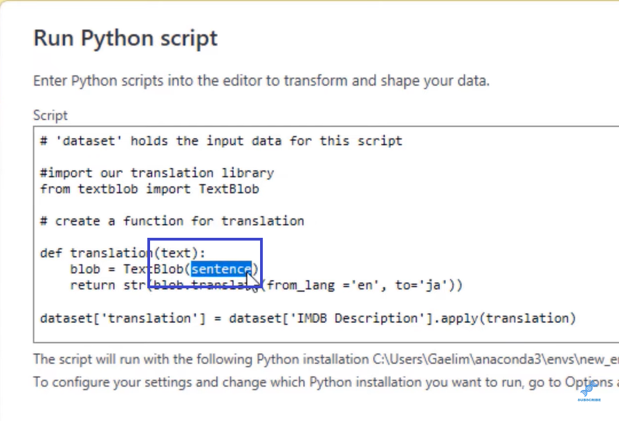 Tutorial LuckyTemplates Python: Cum se traduce texte