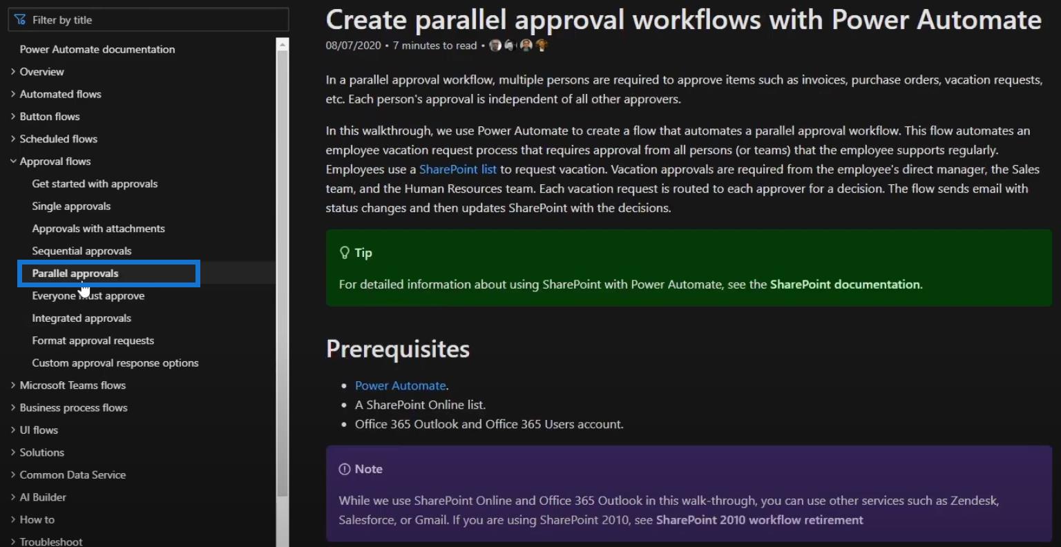 Tutorial de documentación de Power Automate