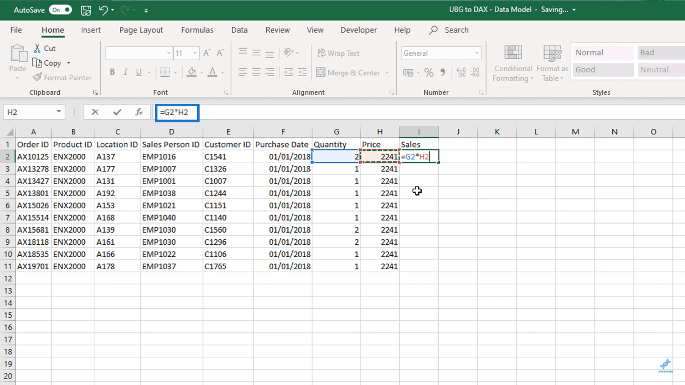 LuckyTemplates 和 Excel：DAX 公式的差異