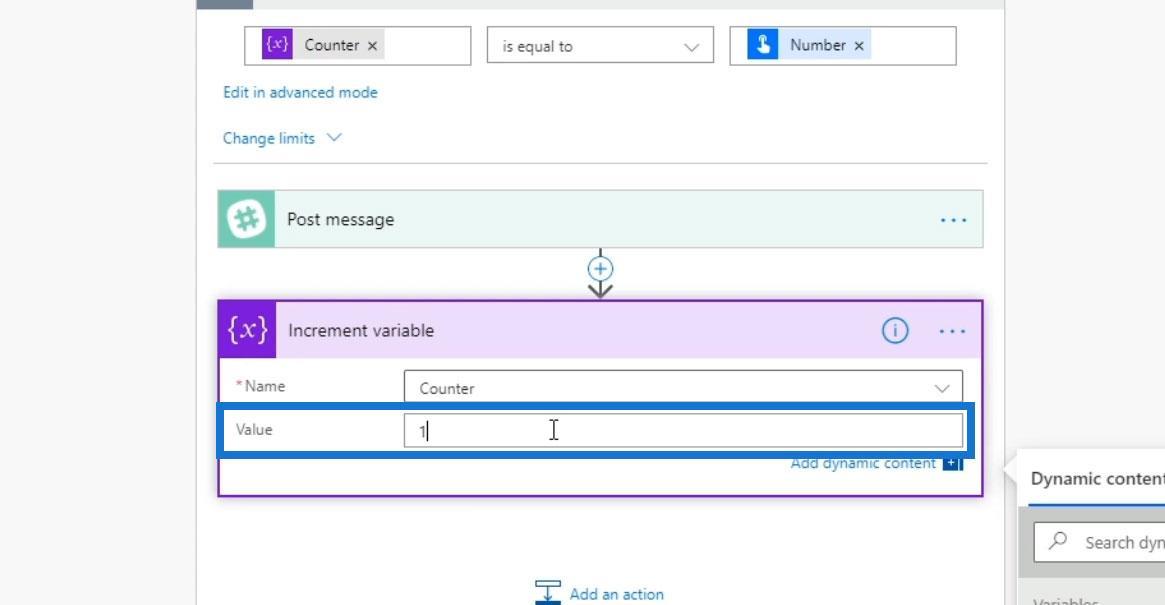 Faire jusqu'au contrôle de boucle dans Power Automate