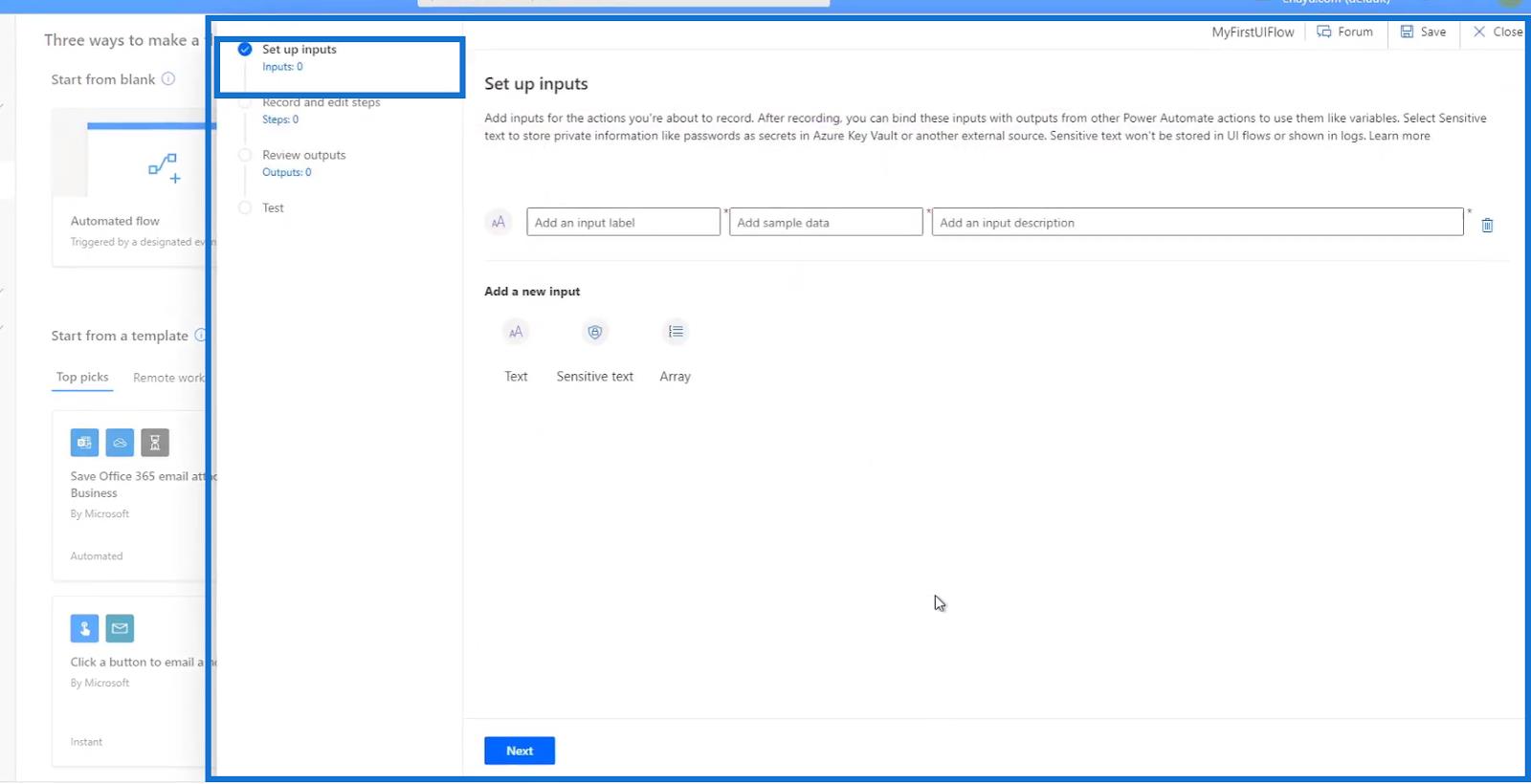 Flujos de interfaz de usuario de Power Automate: creación y configuración