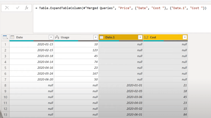 Power Query : comment fusionner des tables avec différentes colonnes