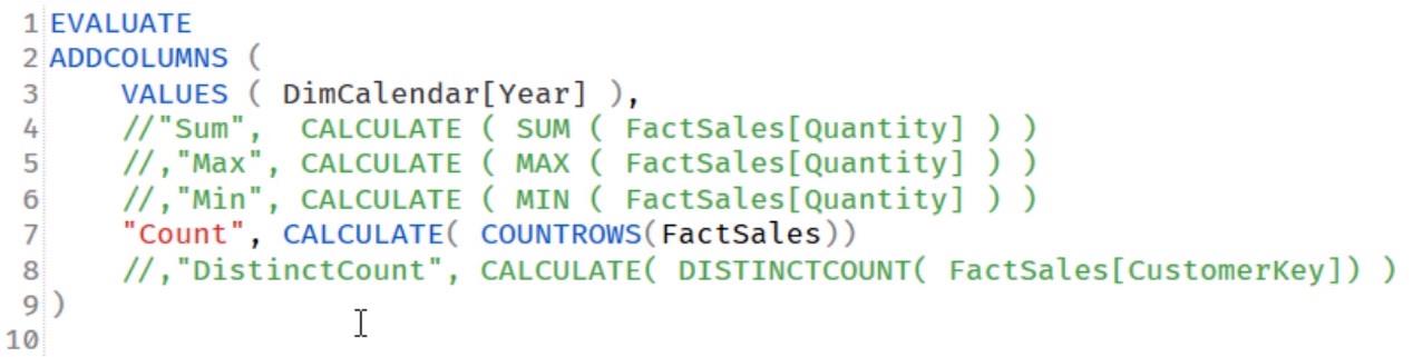 Agrégations XmSQL dans VertiPaq DAX Studio