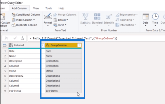 Comment fusionner dynamiquement des colonnes dans une table Power Query