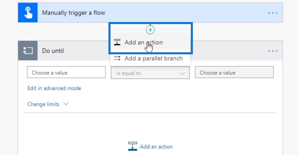 Faire jusqu'au contrôle de boucle dans Power Automate