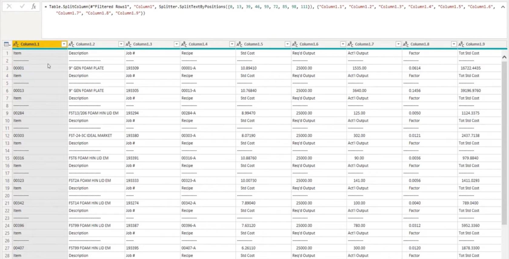 Tutoriel Microsoft Power Query sur la résolution des problèmes de largeur de colonne fixe mixte