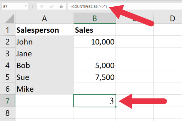 5 sposobów liczenia niepustych komórek w programie Excel: krok po kroku