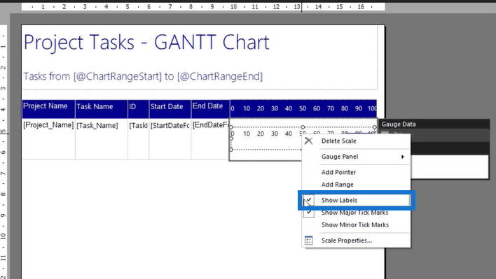 Creați o diagramă Gantt în LuckyTemplates Report Builder